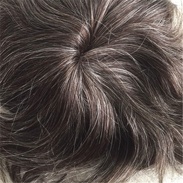 Full lace toupee 3# with 40% grey hair YL 115